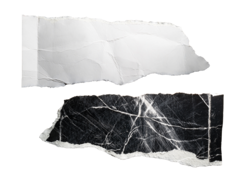 Torn old black and white paper