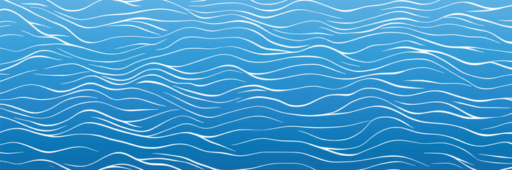 Fototapeta premium Ripples and water waves, sea surface, vector natural background, banner