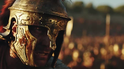 Fotobehang Close up shot from Gladiator Fight, Colosseum, Roaring Crowd, High Adrenaline © LiezDesign