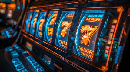Casino slot machine jackpot winning, new modern casino slot, winning casino - obrazy, fototapety, plakaty