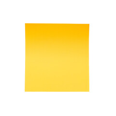 Isolated shot of blank yellow sticky note. Isolated on transparent background, PNG