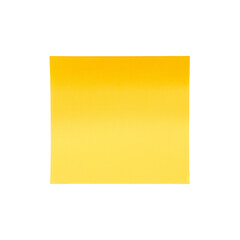 Isolated shot of blank yellow sticky note. Isolated on transparent background, PNG