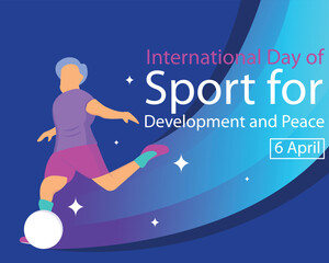 illustration vector graphic of an athlete kicks a ball, displaying light effects, perfect for international day, sport for development and peace, celebrate, greeting card, etc.