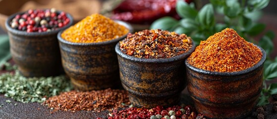 Food spice on a table in a bowl, product photo  - obrazy, fototapety, plakaty