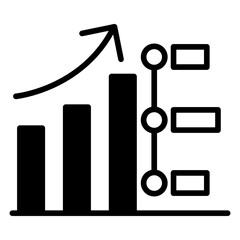 Growth Timeline solid glyph icon