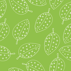 Leaves and flowers. Hand-drawn graphics. Seamless patterns for fabric and packaging design.