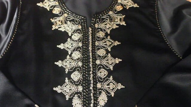 Close up of Caftan, Moroccan clothes.