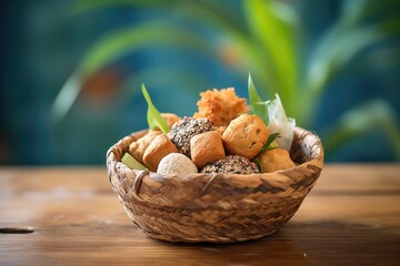 basket filled with assorted sprouted bread rolls