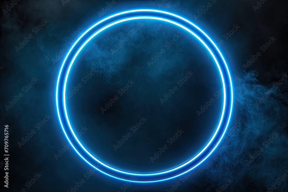 Wall mural luminous cosmic portal. enchanting visual of glowing blue circular effect creating captivating and f