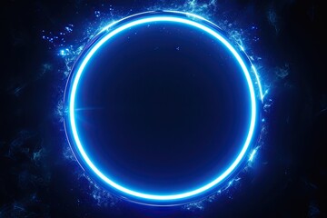 Fototapeta premium Luminous cosmic portal. Enchanting visual of glowing blue circular effect creating captivating and futuristic design perfect for science and technology themed concepts