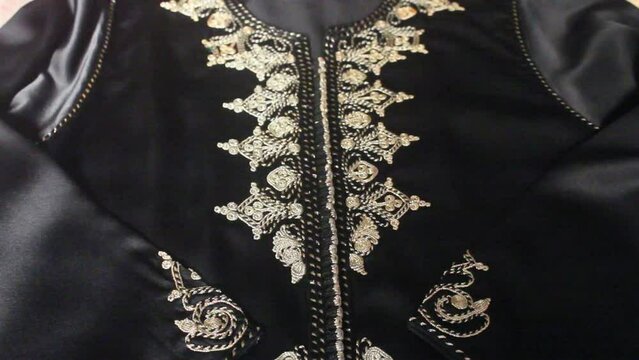 Close up of Caftan, Moroccan clothes.