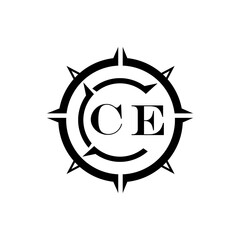 CE letter design. CE letter technology logo design on a white background.