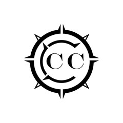 CC letter design. CC letter technology logo design on a white background.