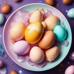 easter eggs in a basket