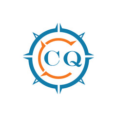 CQ letter design. CQ letter technology logo design on a white background.