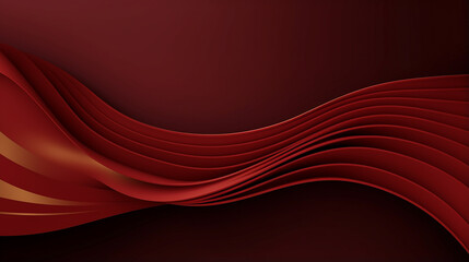 abstract 3d modern luxury banner design template golden wave on dark red background