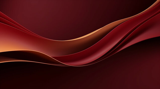 abstract 3d modern luxury banner design template golden wave on dark red background © Aura
