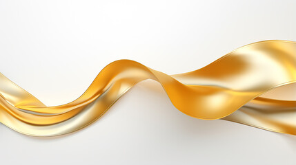abstract gold ribbon on a white background 3d render