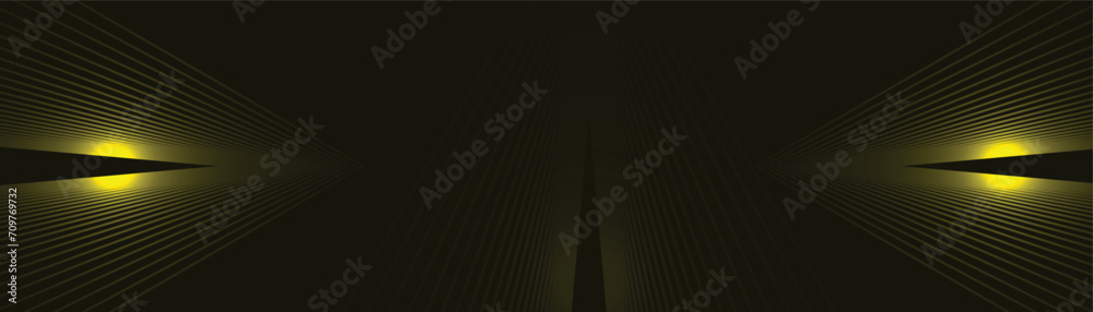 Poster dark abstract background with glowing geometric lines. modern shiny lines pattern.