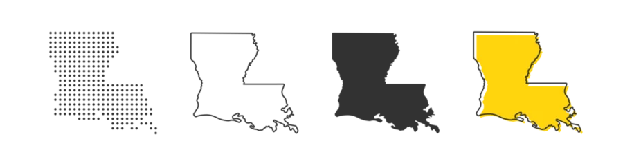 Foto op Plexiglas Louisiana state map of USA country. Geography border of American town. Vector illustration. © Connect