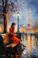 Autumn Romance by the Eiffel Tower