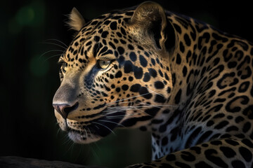 Close-up of beautiful jaguar in the jungle. Amazing Wildlife