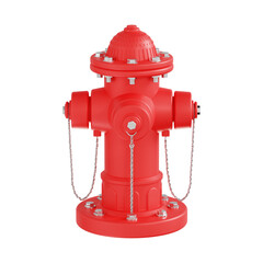 3d fire hydrant icon illustration, transparent background, emergency and services 3d set