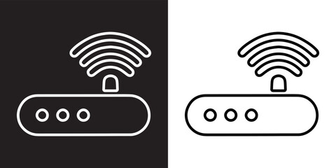 Wi Fi icon vector. Wireless router sign symbol in trendy flat style. Wifi vector icon illustration isolated on black and white background