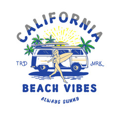 California Beach vibes - tshirt design