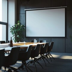 Conference room with screen