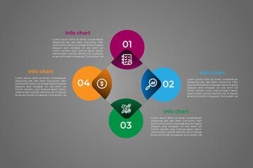 Timeline infographic with info chart. Modern presentation infographic template.