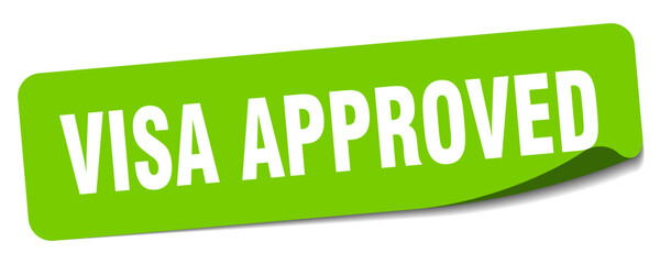 visa approved sticker. visa approved label
