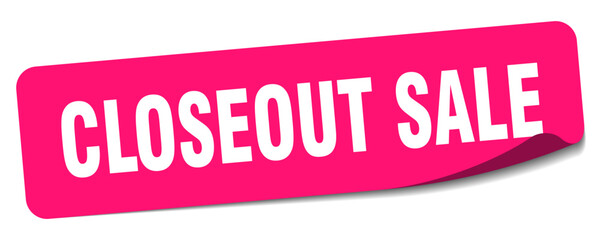 closeout sale sticker. closeout sale label