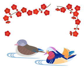 おしどり夫婦　鴛鴦のつがい