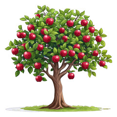 Apple tree with red apples