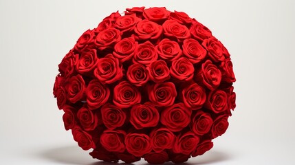 Red rose. Isolated huge bouquet of 101 red rose on white.