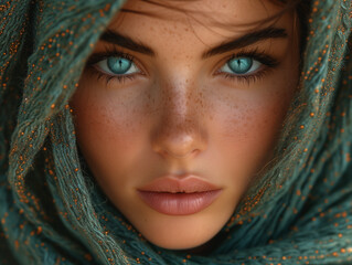 Girl with a green scarf 