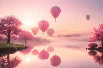 Obraz premium soft and romantic cloudy atmosphere , pink clouds