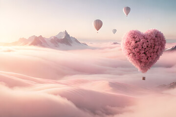 Fototapeta premium soft and romantic cloudy atmosphere , pink clouds