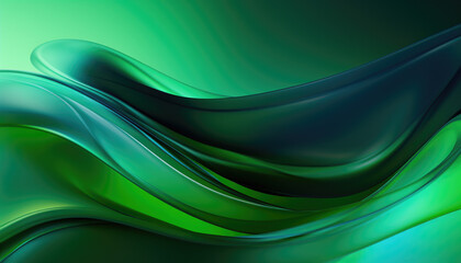 Obraz premium Futuristic abstract green coloured wavy forms background