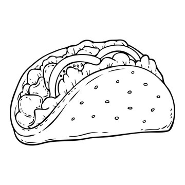 taco line vector illustration