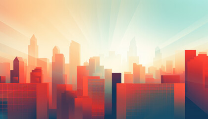 Fototapeta premium Abstract minimalistic city background