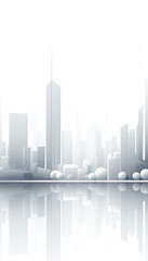 Abstract minimalistic white city background