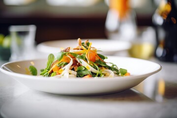 salad served as a side dish, main dish blurred