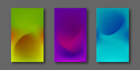 Set of covers design templates with vibrant gradient background. Trendy modern design. Applicable for placards, banners, flyers, presentations, covers and reports Vector illustration.