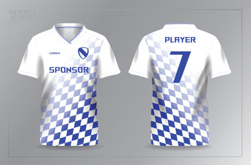 blue sport jersey for football or soccer shirt template