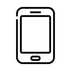 Smart phone line outline icon.