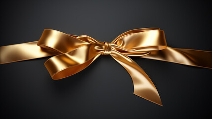 3d gold ribbon on black background