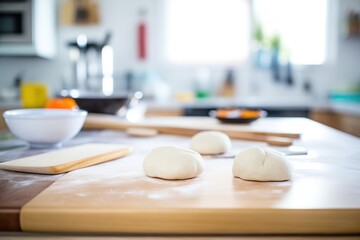 homemade bao buns preparation with dough