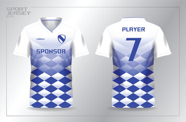 blue sport jersey for football or soccer shirt template